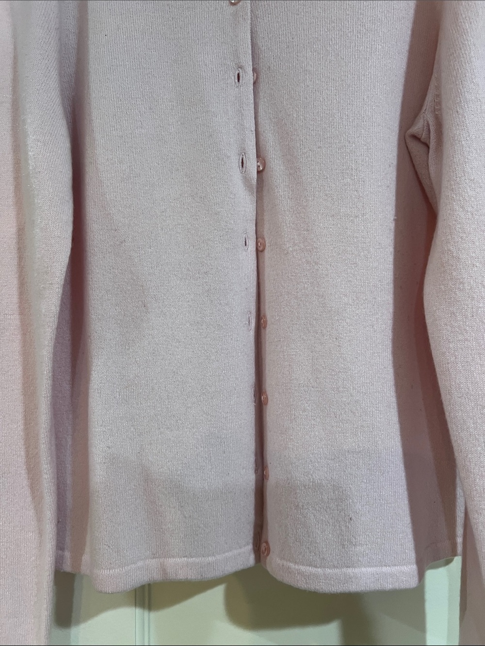 Lord & Taylor Pale Pink Cashmere Button Cardigan - Picture 2 of 3